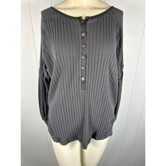 FREE PEOPLE MOVEMENT Bella Layer Ribbed Sweater in Gray Size M - Picture 3 of 6